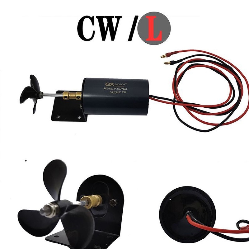QX-MOTOR 12V 16V Underwater Thruster Brush CW CCW Motor 3-blade Propeller for RC Fishing Bait Boat Parts CW CCW