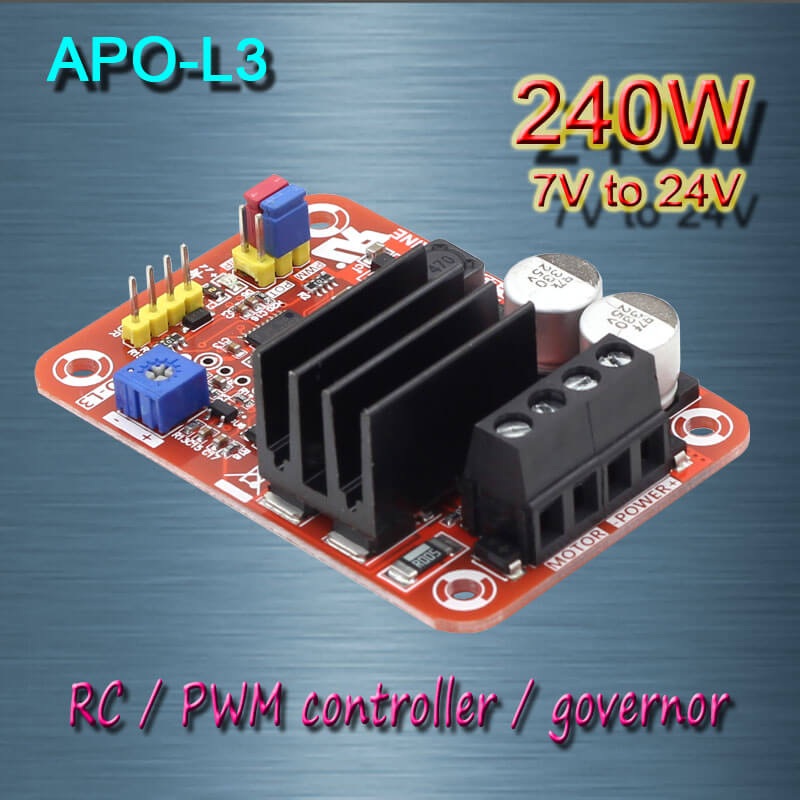 APO-L3 10A ESC DC brush motor PWM controller + RC + speed controller 240W(MAX)/5V-24V