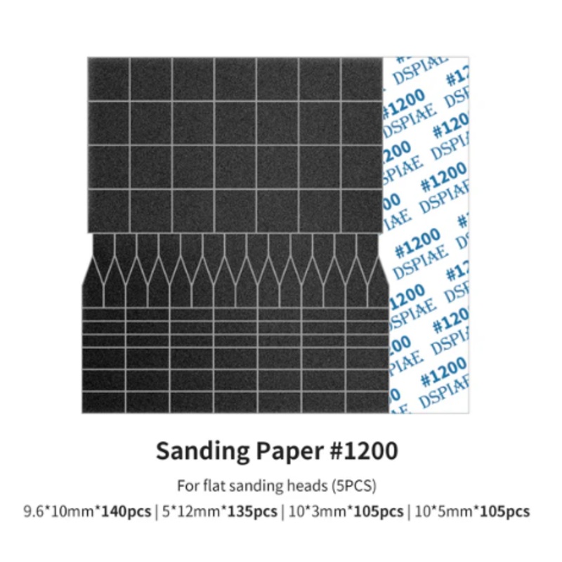 DSPIAE SP-ES12 Sanding Paper for Flat Reciprocating Sanding Head#1200