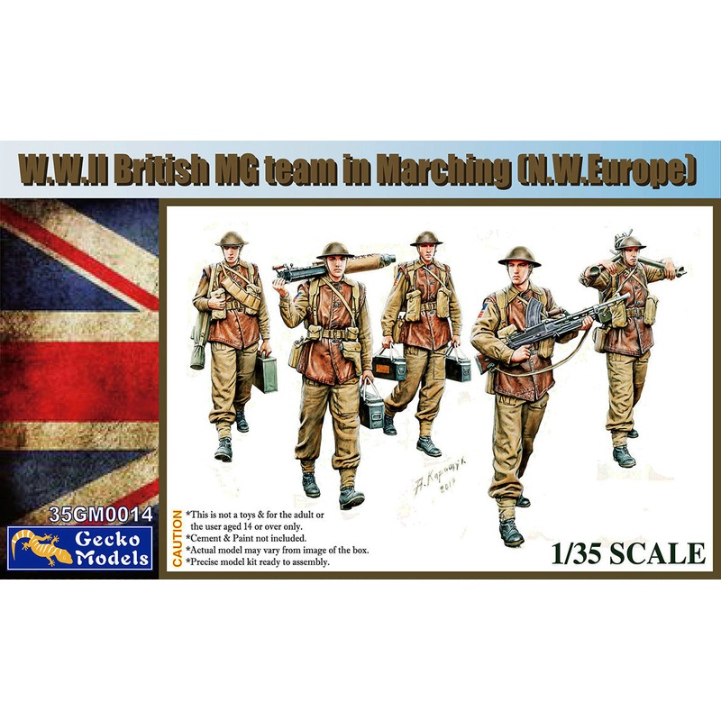 Gecko Models 35GM0014 1/35 WWII British MG Team in Marching ( NW Europe )