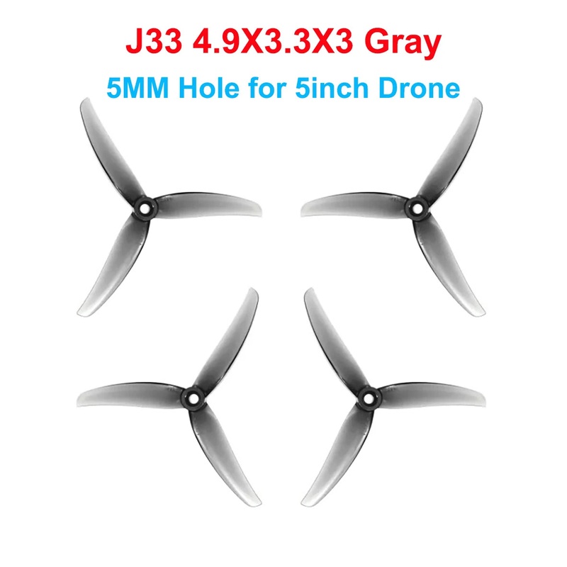 HQProp 8Pairs Propeller J40 5.1X4X3 J33 4.9X3.3X3 (8CW+8CCW) Plastic Prop for FPV 5inch RC Racing Drone Spare Part J40 Mix 5MM