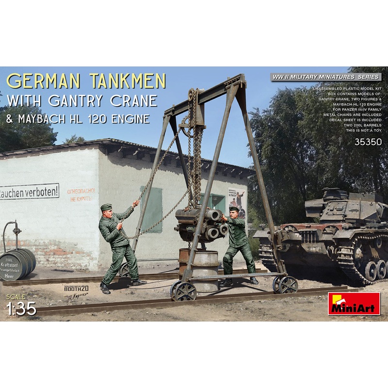 MiniArt 35350 1/35 German Tankmen with Gantry Crane & Maybach HL 120 Engine