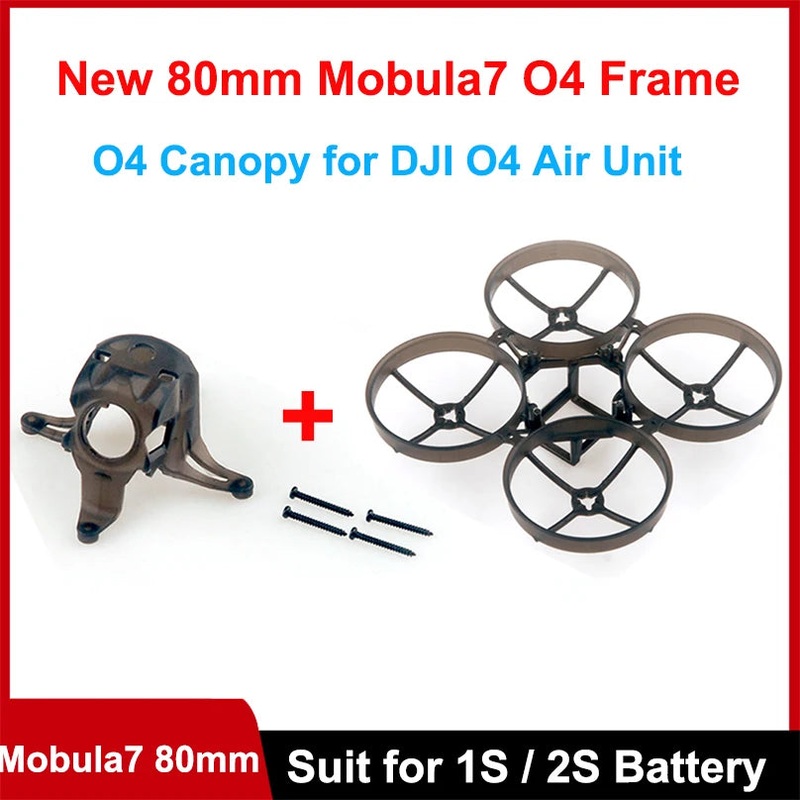 Happymodel Mobula7 O4 Frame Kit M80 Bwhoop Frame 80mm Wheelbase For 45mm Propeller With For DJI O4 Air Unit Mobula7 O4 Canopy Only Frame Kit 2pcs