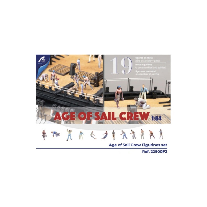 1/84 Age Of Sail Crew - Set of 19 die cast figurines