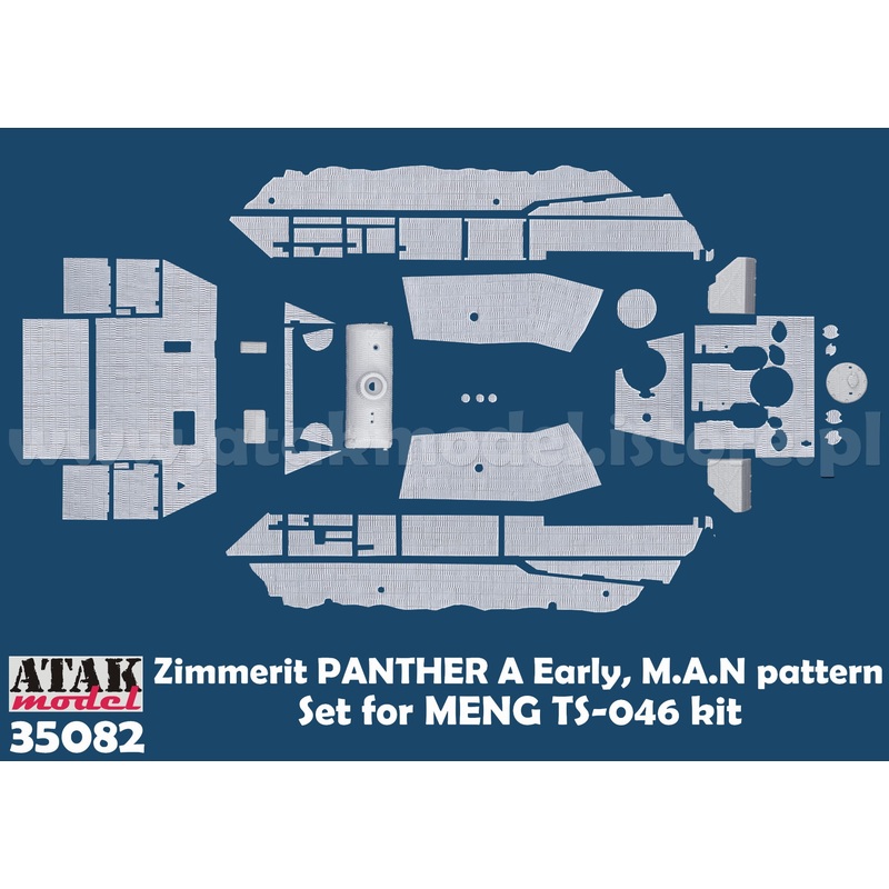 ATAK 35082 1/35 Zimmerit Panther A Early MAN Pattern Set for Meng TS-046