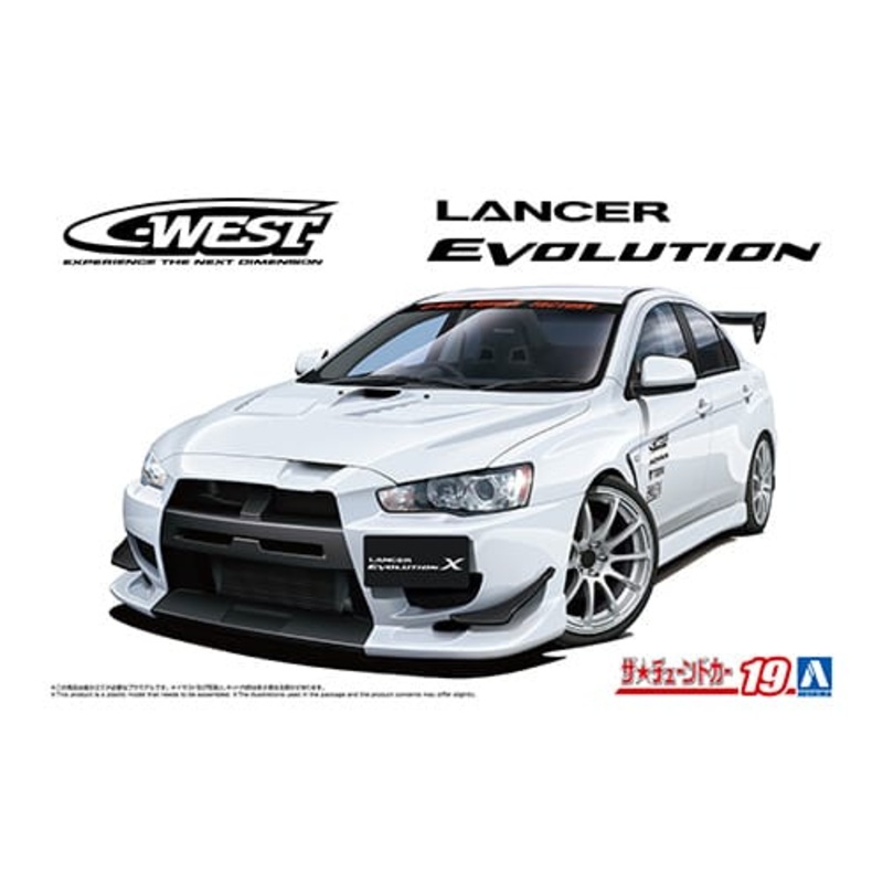 Aoshima 1/24 C06929-WEST CZ4A MITSUBISHI LANCER EVOLUTION X 2007 Kit AO06929