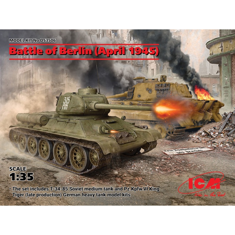 ICM DS3506 Battle of Berlin (April 1945) (T-34-85, King Tiger)