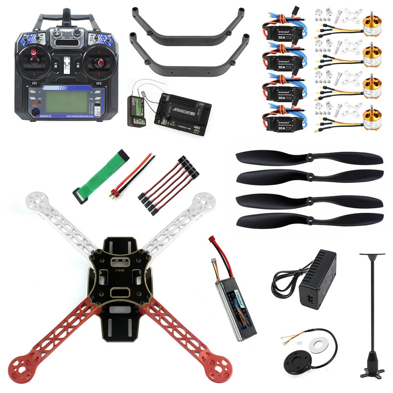 QWinOut Full Kit DIY RC Drone Quadrocopter Aircraft Kit F330 MultiCopter Frame 6M GPS APM2.8 Flight Control FS-i6 TX