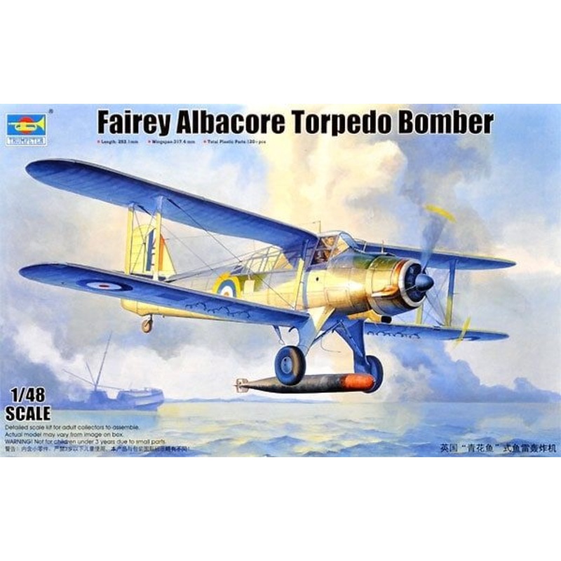 Trumpeter 1/48 Aircraft Kit Fairey Albacore Torpedo Bomer Kit 02880