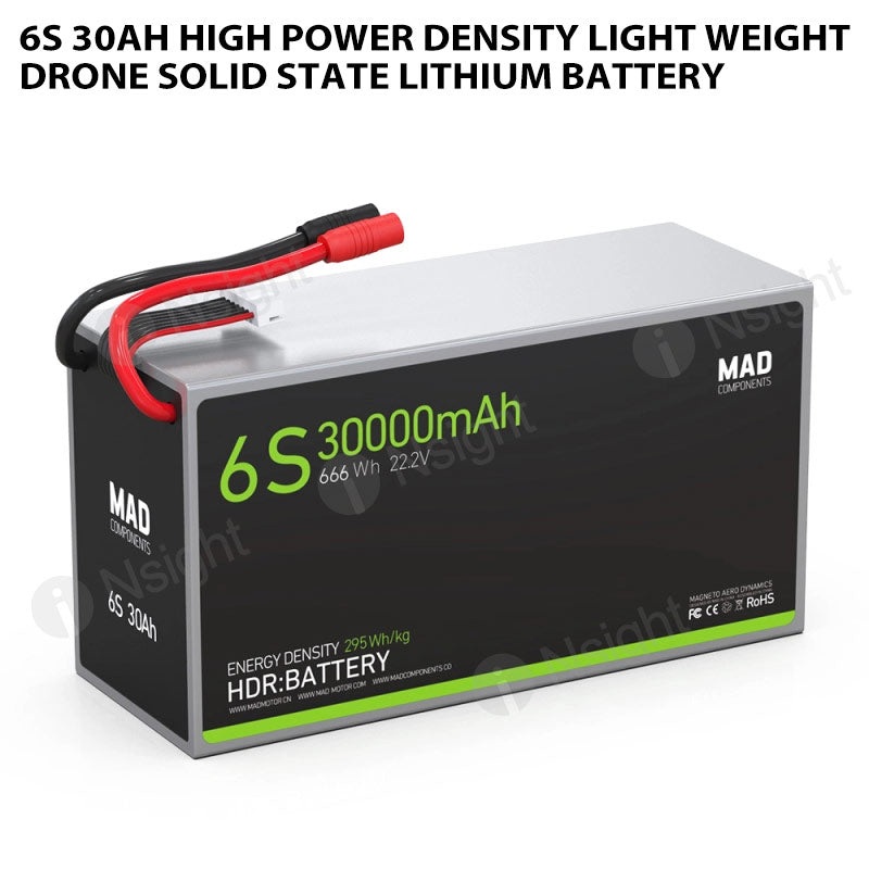 6S 30Ah High Power Density Light Weight Drone Solid State Lithium Battery