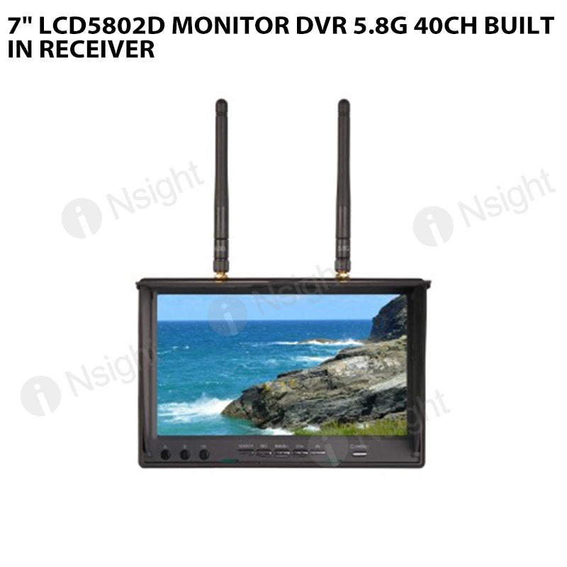 7" LCD5802D Monitor DVR 5.8G 40CH Built in Receiver