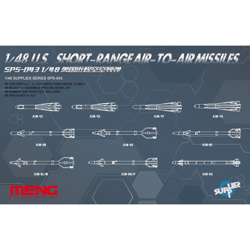 Meng SPS043 1/48 US Short-range Air-to-air Missiles