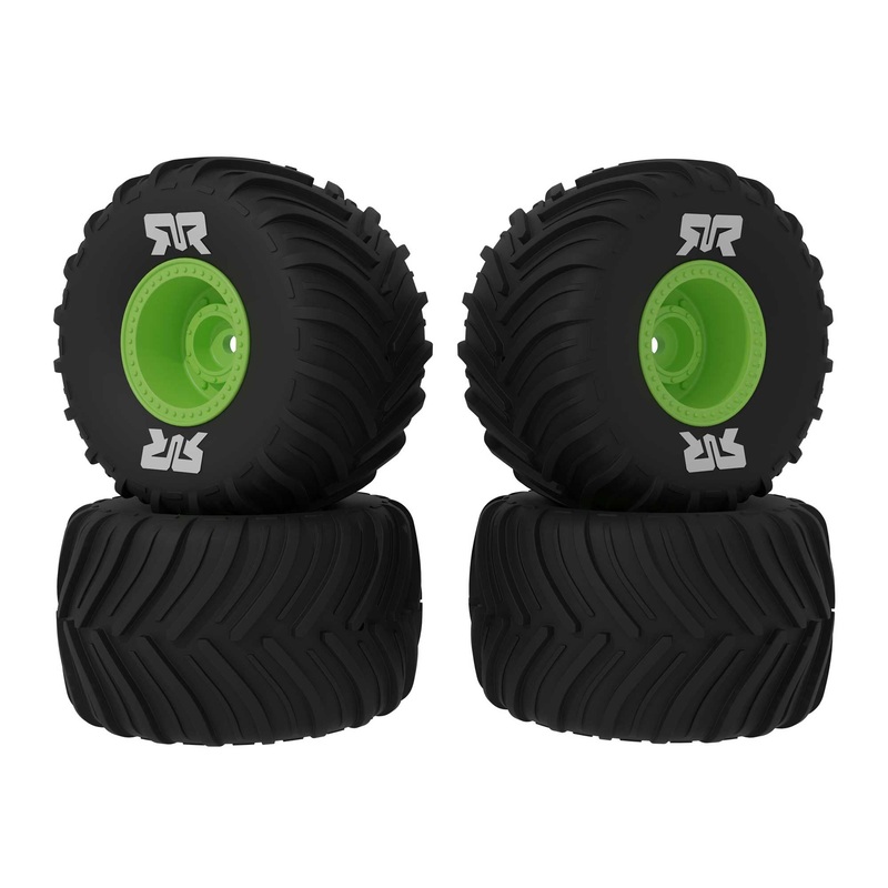 ARRMA dBoots Chevron MT Tire Set Glued Green (2 Pairs): GROM