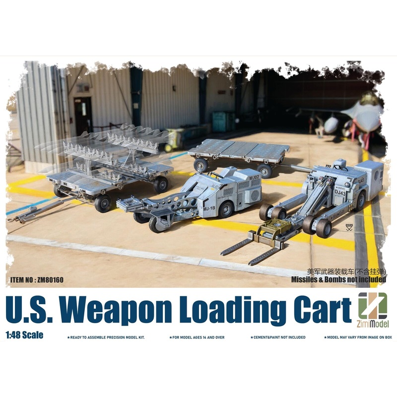 Zimi Model 80160 1/48 U.S. Weapon Loading Cart Model (NO Missiles & Bombs Included)
