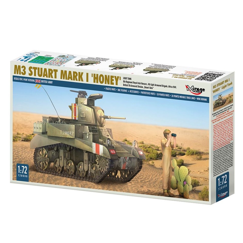 Mirage Hobby 1/72 M3 Stuart Mark I Honey Kit 720006