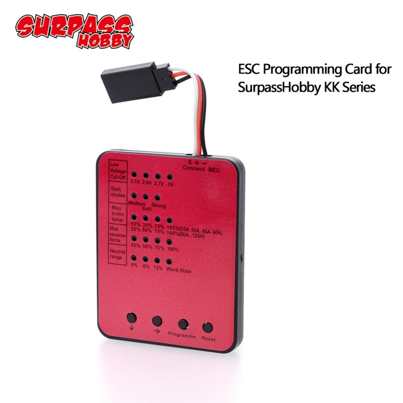 Surpass Hobby KK ESC Series LED Programing Card for RC Car 25/35/45/60A/80A/120A/150A ESC Electronic Speed Controller red