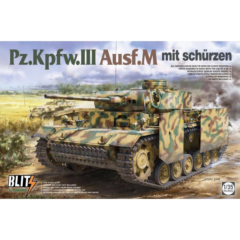 Takom 8002 1/35 Pz.Kpfw.III Ausf.M mit Schurzen