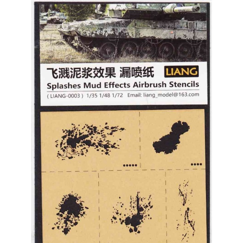 Liang Model 0003 Splashes & Mud Effects Airbrush Stencils