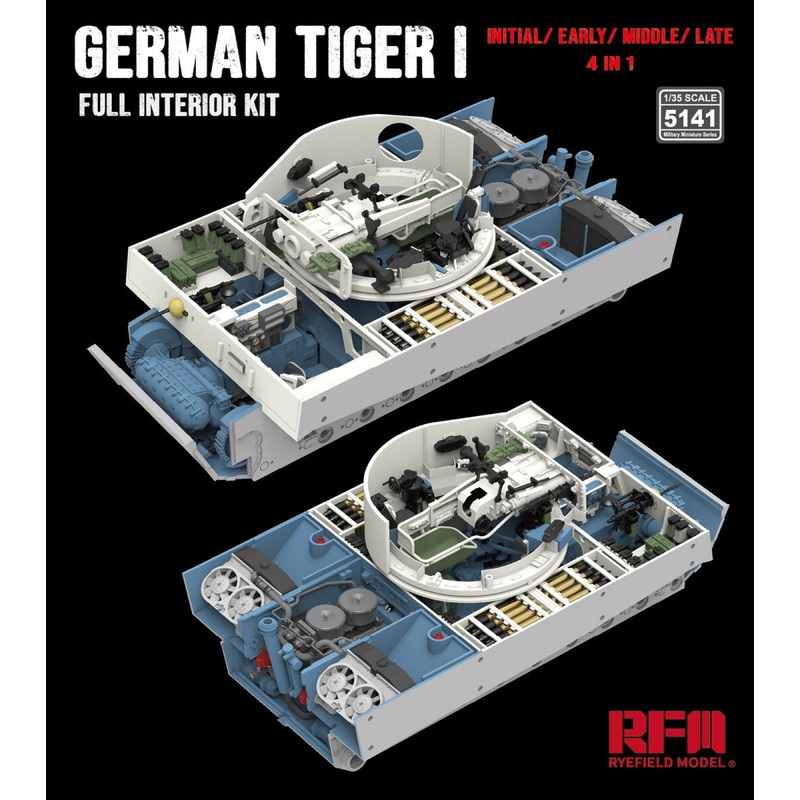 Rye Field Model 5141 1/35 Tiger I interior kit: Initial/ Early/ Mid/ Late