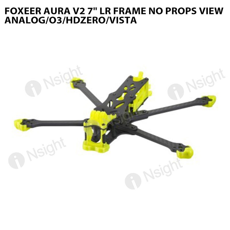 Stop ProductFoxeer Aura V2 7" LR Frame No Props View Analog/O3/HDZero/Vista Fluorescent Green