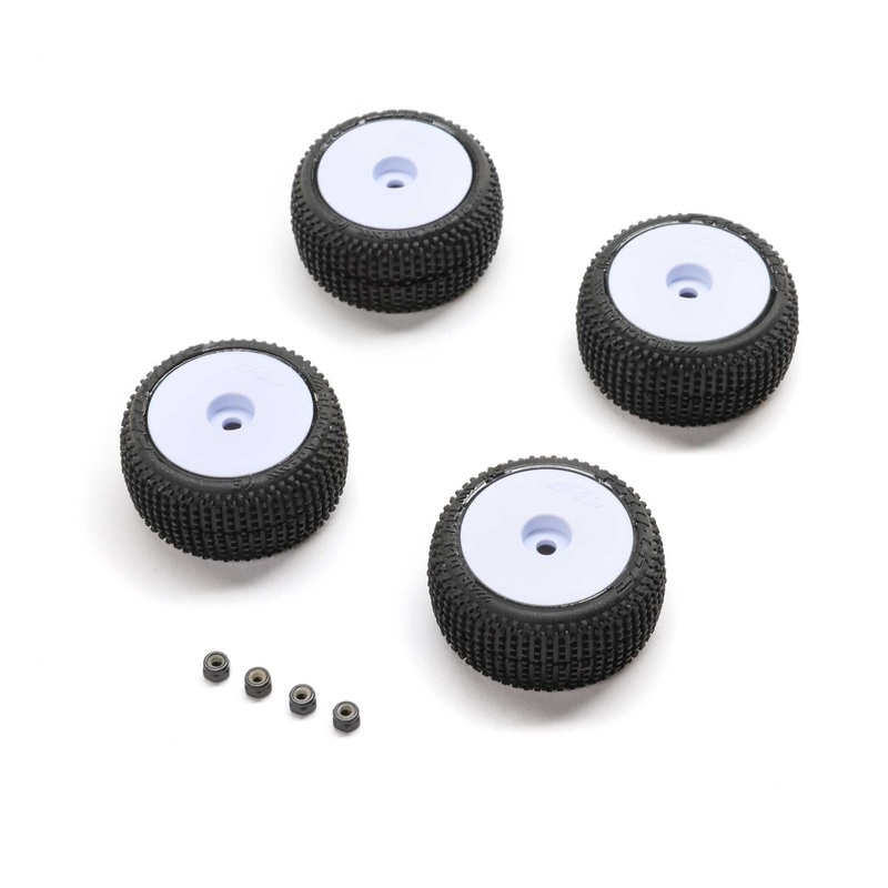 Proline Blockade Tire Pro-Line OE Wheel White Mounted: Micro-T G-PRO-2633