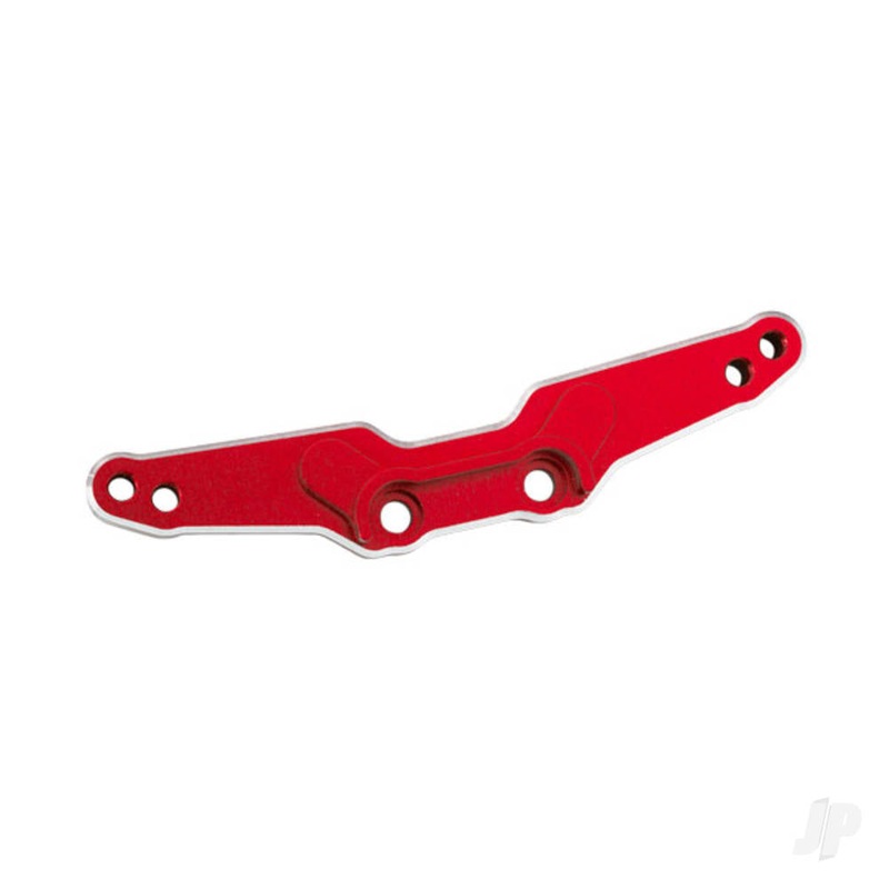 Shock tower rear 6061-T6 aluminium (red-anodised)/ 3x15mm BCS (with threadlock) (2)