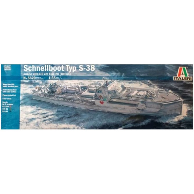 Italeri 5620 1/35 Schnellboot Type S-38 with 4cm Flak 28 (Bofors)