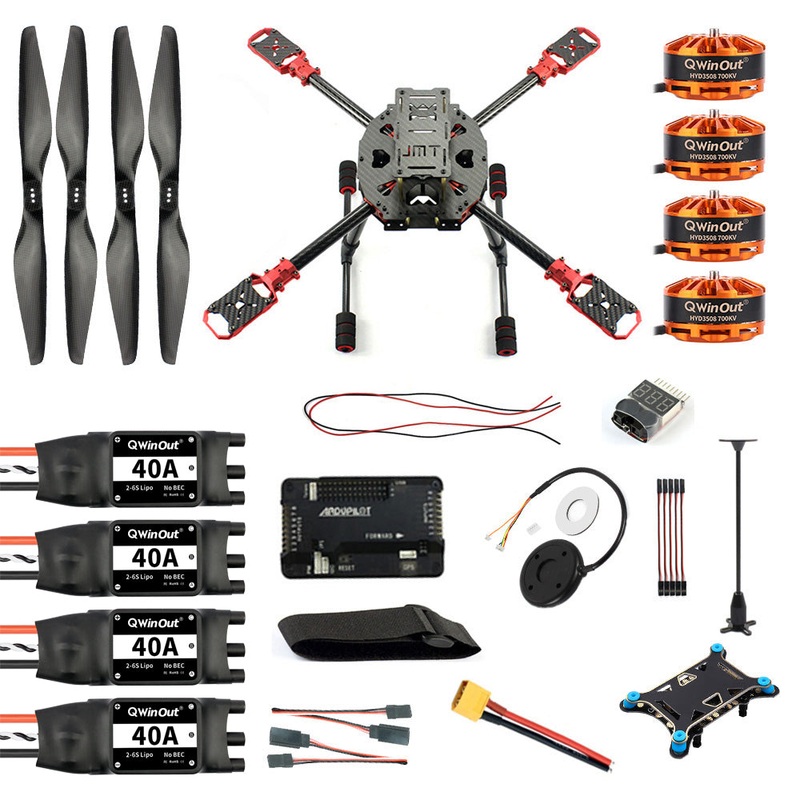 QWinOut J630 DIY Helicopter Copter 2.4GHz 4-Aixs RC Drone ARF APM2.8 M7N GPS 630MM Carbon Fiber Frame W/ Motor ESC Props Accessory