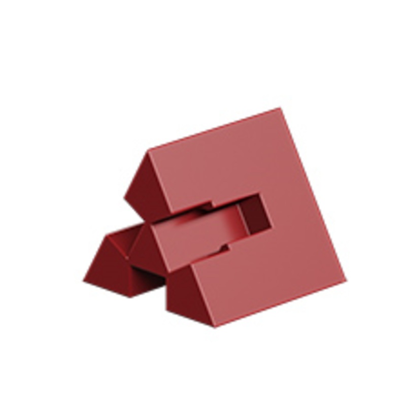 Angular block 60 with 3 grooves, red
