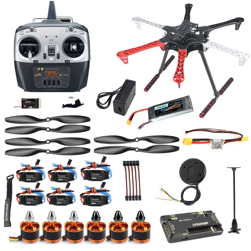 QWINOUT F550 Six-axis Aircraft Frame With APM2.8 Flight Control 7MGPS 1045 Carbon Fiber Propeller 3S 2212 920KV Motor
