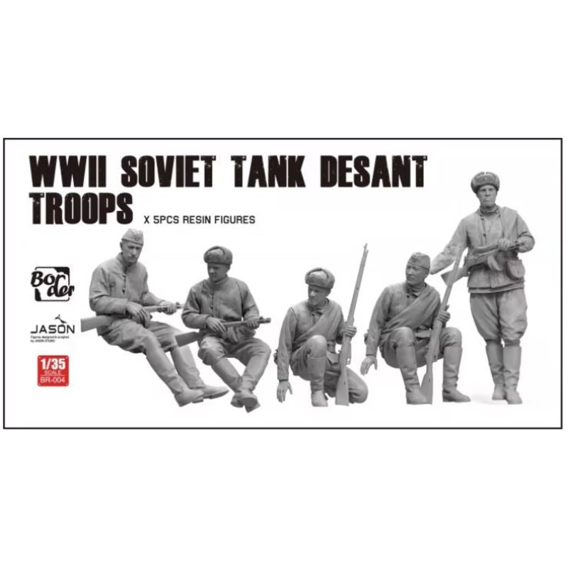 Border Model BR004 1/35 WWII Soviet Tank Desant Troops x 5 pcs resin figures