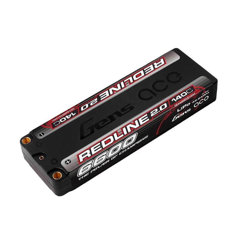 GENSACE Li-Po HV Car Hard Case 2S1P 7.6V 6600mAh 140C RL2 with 5mm