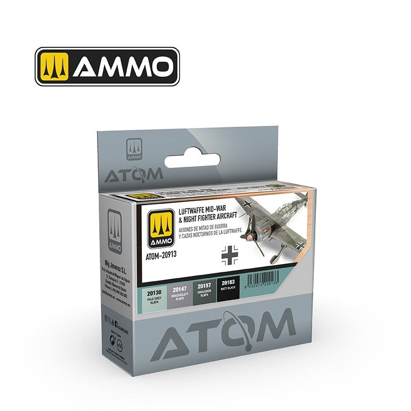 Mig ATOM Luftwaffe Mid-War & Night Fighter Aircraft Set (Pack of 4 colours)