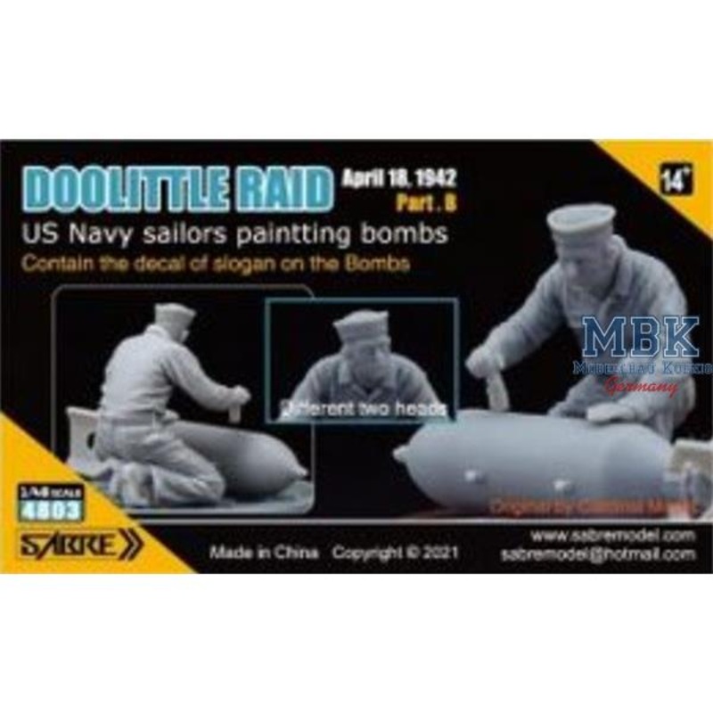 Sabre 4803 1/48 - Doolittle Raid Part B - Sailor painting bombs