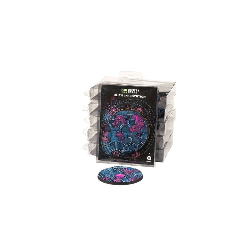 Gamers Grass GGB-AIR80 Battle Ready Bases Alien Infestation Round 80mm (x1)