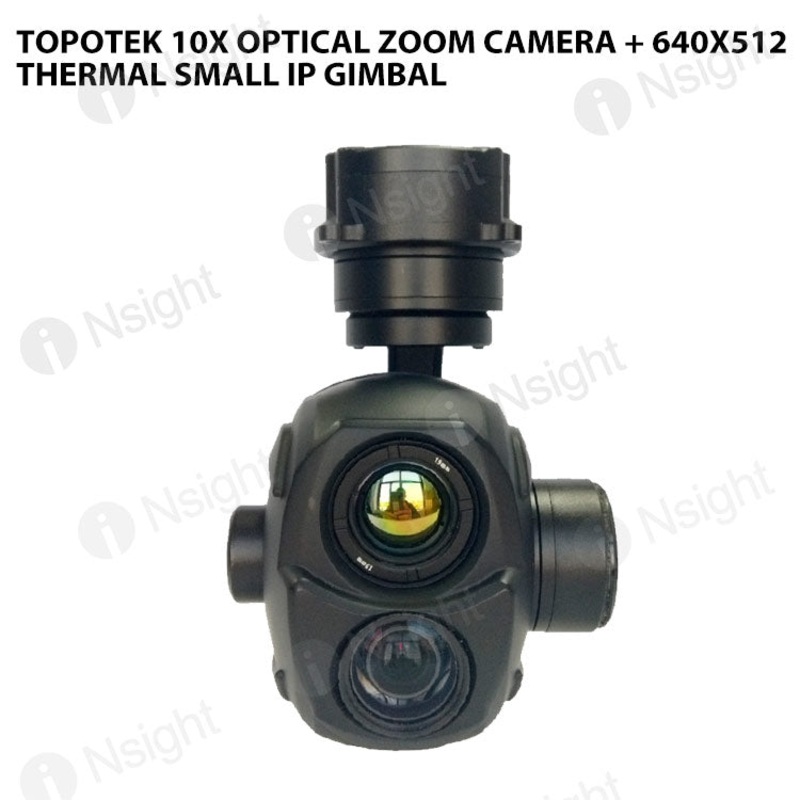 Topotek 10x Optical Zoom Camera + 640x512 Thermal Small IP Gimbal