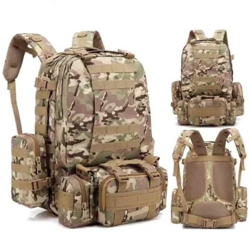 56L Rugged Professional Compact Backpack 4-in-1 Modular System Multicam