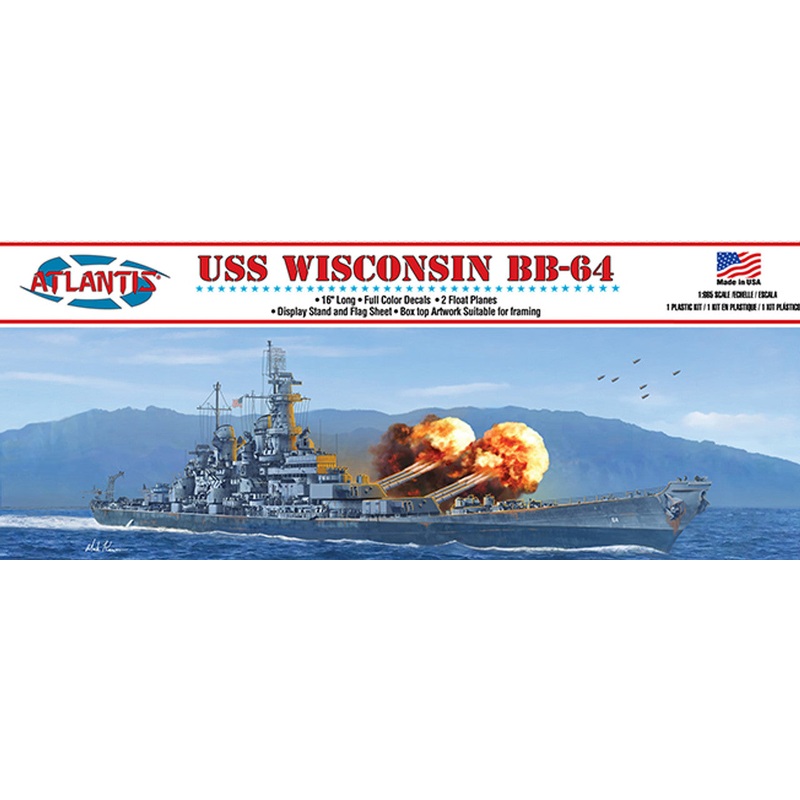 Atlantis Models AMCM3006 1/600 USS Wisconsin BB64 BShip
