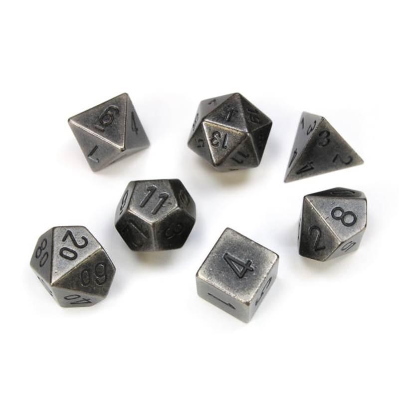 Chessex 27028 Metal Polyhedral 7-Die Set: Dark Metal