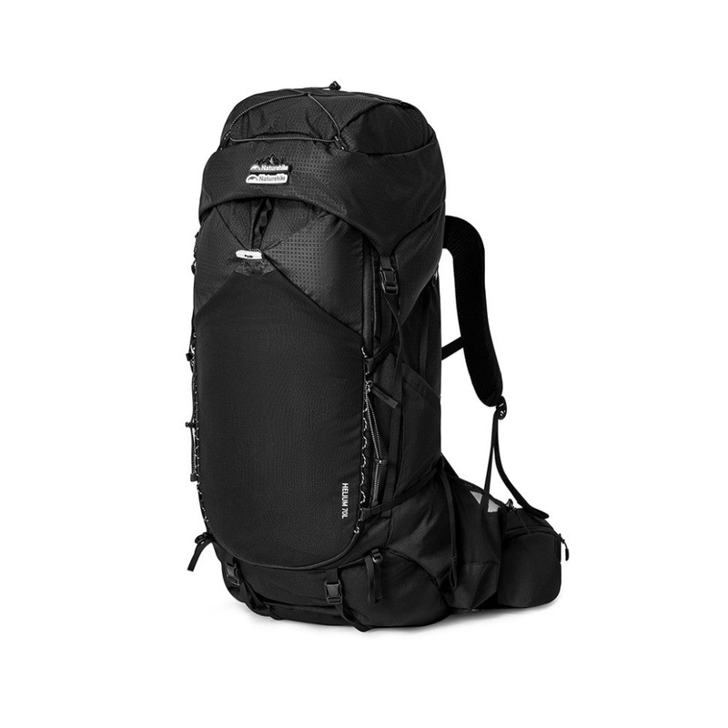 Naturehike Helium 70L Black Hiking Backpack, Large Size