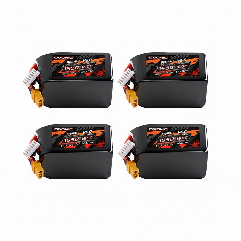 Ovonic 160C Ultra 6S 1550mAh LiPo Battery w/XT60 for Elite FPV Racing & Freestyle (2/4 Pack)