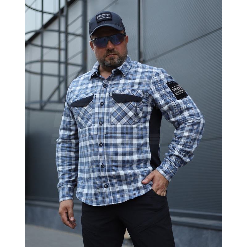 Rugged Professional Summer Checkered Shirt FCT Blackbeard Blue