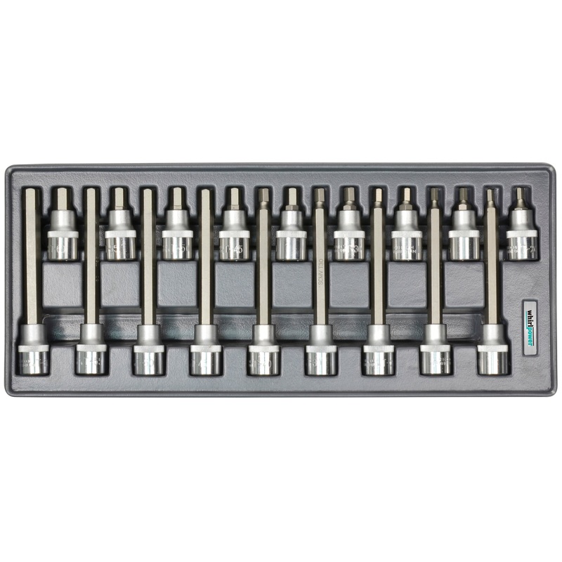 18-Piece 1/2" Hex Head Socket Set H5-H19 with Organizer Tray