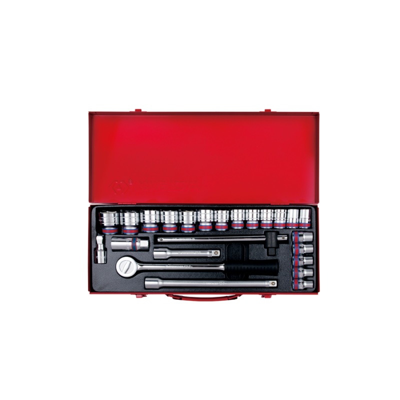 24-Piece 1/2" Hex Socket Set in Metal Case