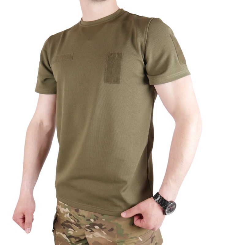 Kiborg Khaki T-Shirt with Velcro Panels
