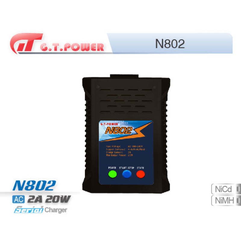 GT Power GT-N802 N802 AC 240V/2A 20W 4-8S Nimh/Nicd Charger by GT Power