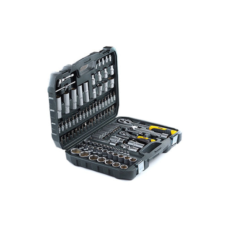 72-Tooth CrV Socket Set with Ratchet, 108 Pieces, 1/4 and 1/2 Inch