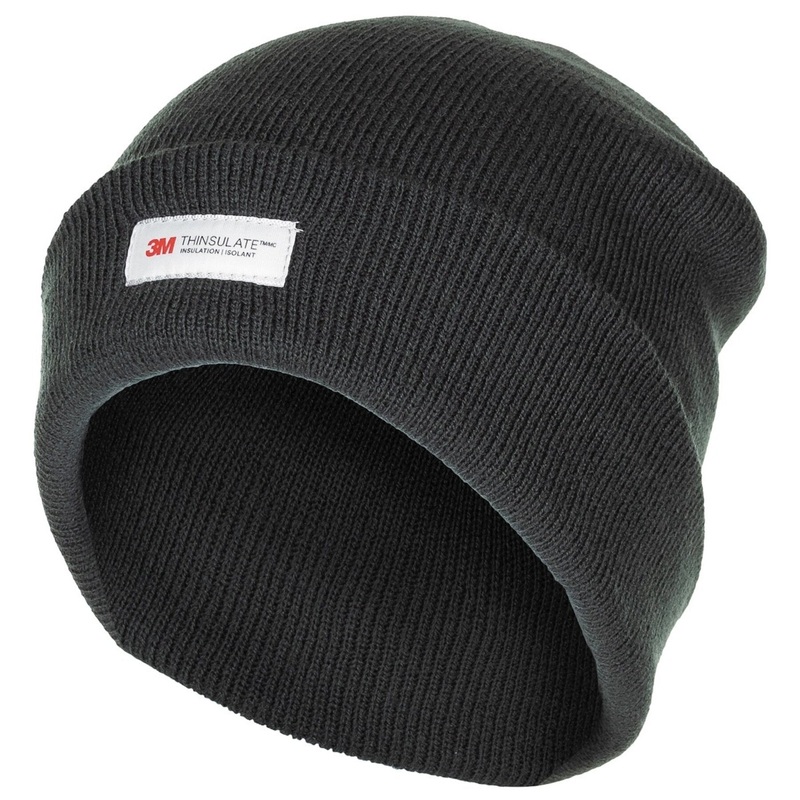 MFH Dark Gray Knit Beanie with Folded Cuff and 3M Thinsulate