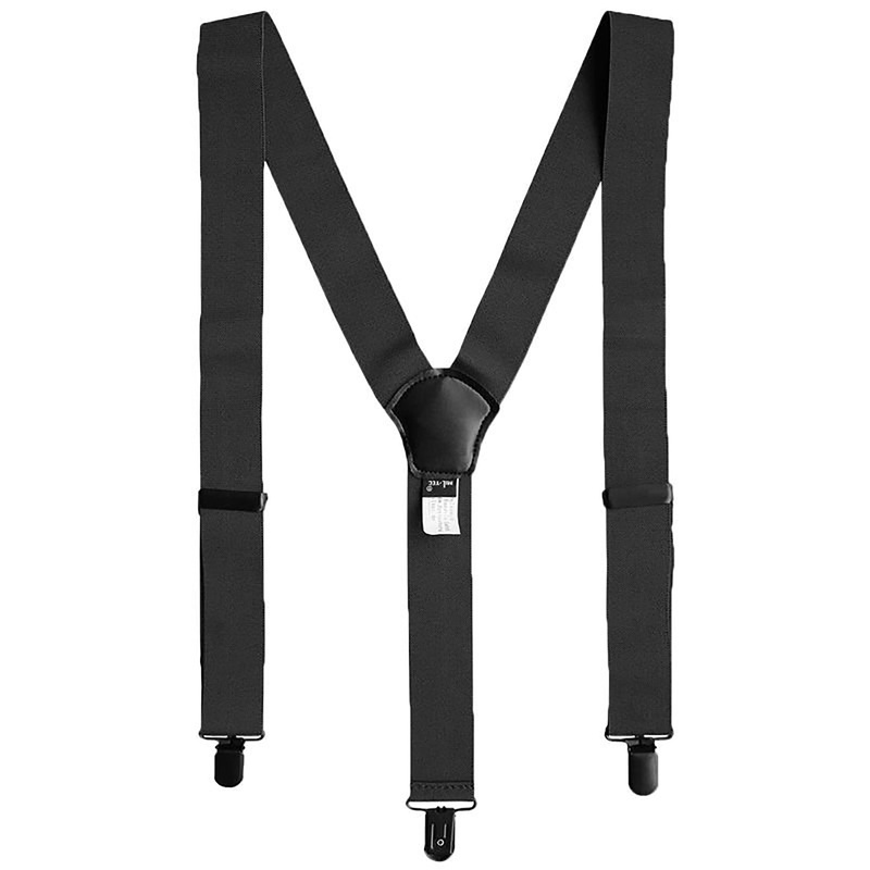MI-TEC Black Suspenders with Clips