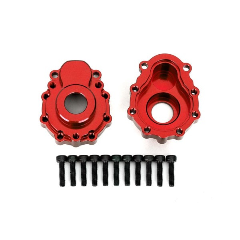 Traxxas 8251R Portal housings outer 6061-T6 aluminum (red-anodized) (2)/ 2.5x10 CS (12)